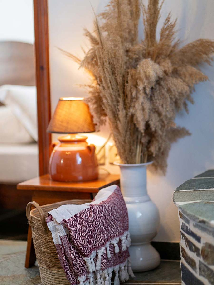 Decorative details in the Bougainvillea apartment, at Mirsini apartments in Sifnos